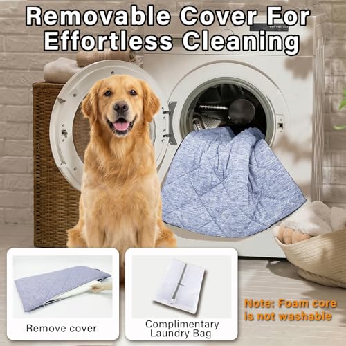 JoyBlooms Dog Bed for Car Back Seat, Dog Cooling Mat with 1.1in/2.8cm Thick Foam, Cooling Anti-Slip Washable Back Seat Pet Bed, 51.6in x 22.6in Fit on Backseat Extenders of SUVs and Small Trucks,Blue - color: Blue