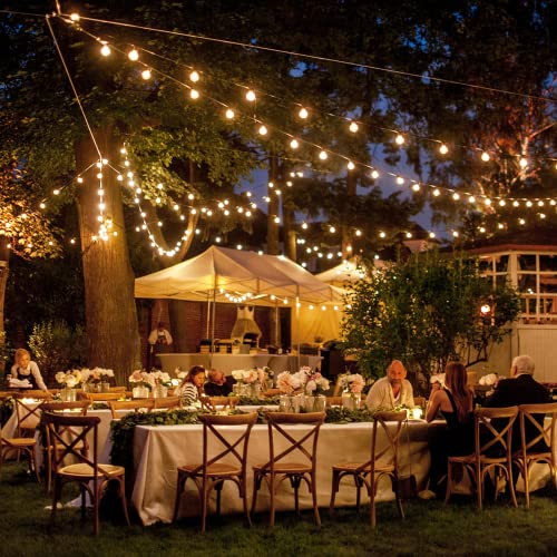 Zuske Outdoor String Lights, 25FT Patio Lights with 13 Shatterproof G40 Globe Bulb(1 Spare), Waterproof Connectable Dimmable LED Hanging String Lights for Outside Backyard Porch Balcony, 2700K - size: Electric-25FT