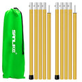 SAN LIKE Aluminum Tent Poles for Tarp & Awnings - 75in Adjustable, Collapsible Poles - 2 Sets (5 Sections) - color: Yellow-5 Sections