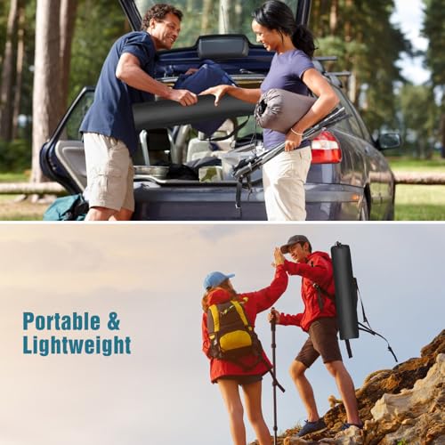 TeqHome Portable Camping Table,Folding Camp Table,Lightweight Waterproof Canvas Beach Tables for Outside with 2 Cup Holders & Carry Bag for Camping, Picnic, Beach, Fishing, Travel and Outdoor RV