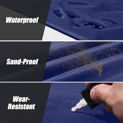 Odoland Beach Blanket Picnic Blanket, 43" x 63" SandProof Waterproof Outdoor Pocket Blanket with Portable Bag, Foldable Lightweight Sand Free Quick Drying Beach Mat for Hiking Camping Travel, Blue - color: Blue, size: 43.3" x 63"(1-2 People)