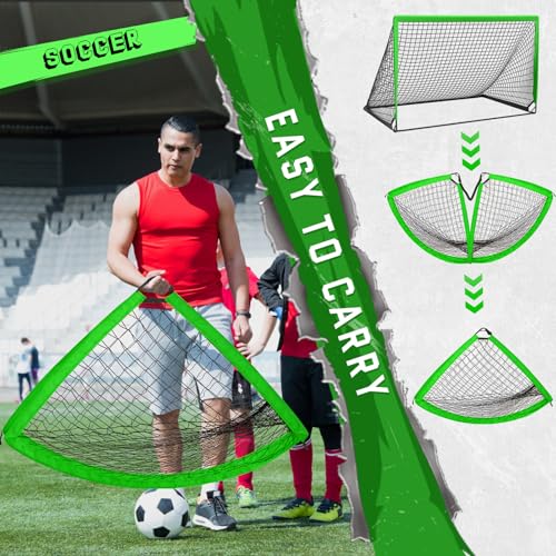 KTRIO 6x4 ft Soccer Goal for Backyard, Portable Soccer Net, Large Foldable Soccer Goals with Carry Bag for Kids Youth Teens Sports - style: Contemporary