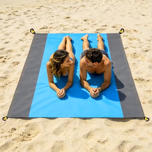 Waterproof Outdoor Mat Sandproof Blanket Lightweight Camping Ground Cover for Family Travel Relaxing Picnic Use 1 Pcs(Blue) - color: Blue