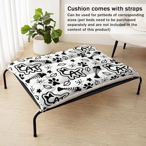 Nttopship Dog Cat Bed Mat Ultra Soft Fluffy Pet Bed Washable Fashion Dog Crate Beds Comfy Comfy Pet Sleeping Pad Suitable for Pet Raised Bed(30"x26",Cat) - color: Cat, size: Medium
