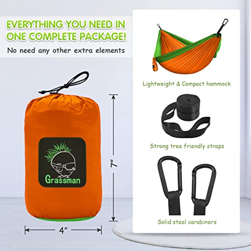 Grassman Kids Small Hammock for Camping Portable Hammock for Child Girls Boys Ultralight Backpack Mini Hammocks with Straps Orange - color: Oange, size: one pack