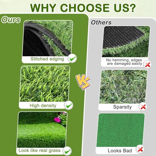 Artificial Grass for Dogs Potty, Reusable Pet Training Mat for Home and Travel, Washable Hemmed Edge Grass Pee Pad with Drainage Holes, Easy to Clean (19.8"x39.6") - size: 19.8"x39.6"