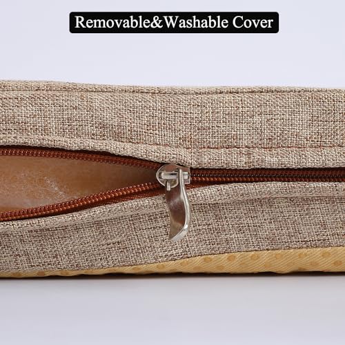 Custom Long Dining Bench Cushion for Indoor Furniture Non-Slip Rectangle Window Seat Cushions 60″x16″ Inch, Khaki - color: Khaki, size: 60″x16″