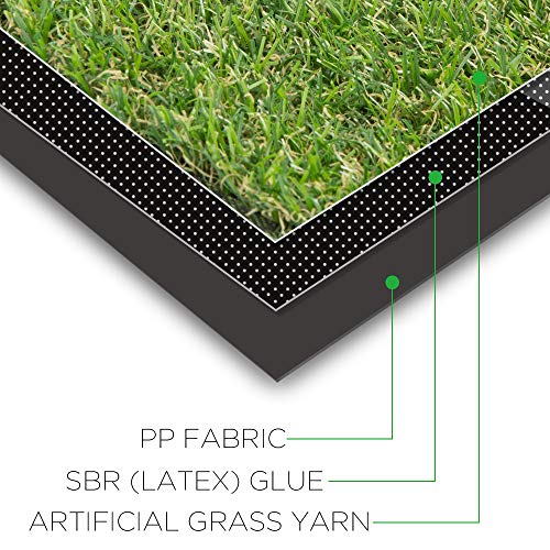 Premium Artificial Turf Grass 4x17 Ft 4-Tone 0.8" Pile Height, Durable Astroturf Fake Grass Rug, Synthetic Grass for Dogs Potty Indoor Outdoor Landscape with Drainage Holes - color: 4 Ft, size: 4 x 17 Feet