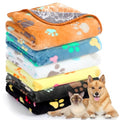 Tegeme 6 Pcs Waterproof Dog Blanket 41 x 30 Inch Paw Print Pet Blanket for Dogs Cats Puppy Washable Soft Fluffy Fleece Rug Flannel Throw Warm Sleep Mat for Kitten Doggy - size: 41 x 30 Inch