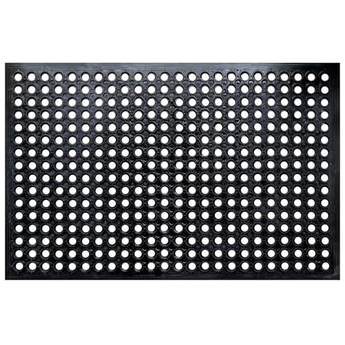 35"X24" Outdoor Rubber Floor Mats Non-Slip Restaurant Mat Commercial Kitchen Heavy Duty Mat Drainage Mats for Garage Garden Indoor Outside Industral Pool Entrance Bar Wet Area - size: 2' x 2'11" (Rectangular)