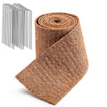 Natural Mulch Roll for Landscaping- 120" x 6.3" Weed Barrier Coconut Fiber Mat with 16 U-Shaped Steel Stakes, Thick Garden Border Edging for Plants, Flowers, Lawns, Vegetables
