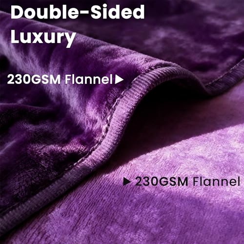 gogobunny Waterproof Blanket for Dogs and Cats, Reversible Flannel Double-Sided Furniture Protector for Couch Sofa Bed Against Spills & Pet Fur (60" x 80", Dark Purple/Light Purple) - color: Dark Purple/Light Purple, size: 60" x 80"