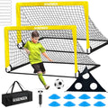 Soccer Goal, 2 of 6x4 Soccer Goals for Backyard with Soccer Net, Soccer Ball, Target, Cones, Soccer Training Equipment for Toddler Kids Youth - color: Yellow
