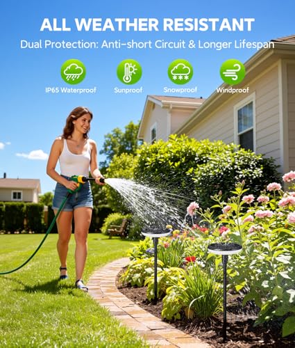 LETMY Solar Pathway Lights Outdoor, 12 Pack Durable Metal Solar Path Lights, Auto On/Off Garden Lights Solar Powered, IP65 Waterproof Solar Lights Outdoor for Landscape, Path, Garden, Patio, Driveway - size: 12 Pack