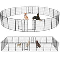 FDW Dog Playpen Dog Pen Dog Kennel 24 Panels 40 Inch Hight Indoor Outdoor Folding Metal Portable Puppy Exercise Pen Heavy Duty Dog Fence for Yard Camping,Black - style: 24 Panels