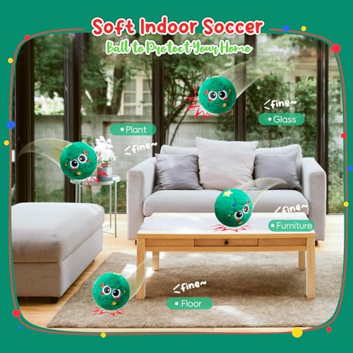 VangeBow Silent Indoor Soccer Balls for Toddlers 1-3, Inflatable Soft Plush Baby Toddler Soccer Ball Toys Gifts for 1 2 3 4 5 Year Old Boy Girl First Birthday Gift (Christmas Tree, Pump Include) - style: Christmas Tree