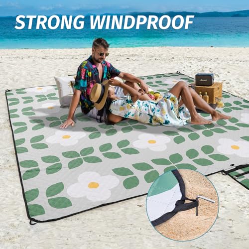 Picnic Backpack for 4 Person with Large Insulated Cooler Bag, Picnic Basket Set with Wine Pouch,Picnic Blanket Waterproof Sandproof with Shoulder Strap
