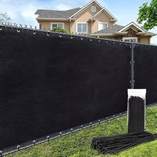 180GSM 6ft x 25ft Fence Privacy Screen Heavy Duty Fence Cover Garden Wall Backyard Black - color: Black, size: 6'x25'
