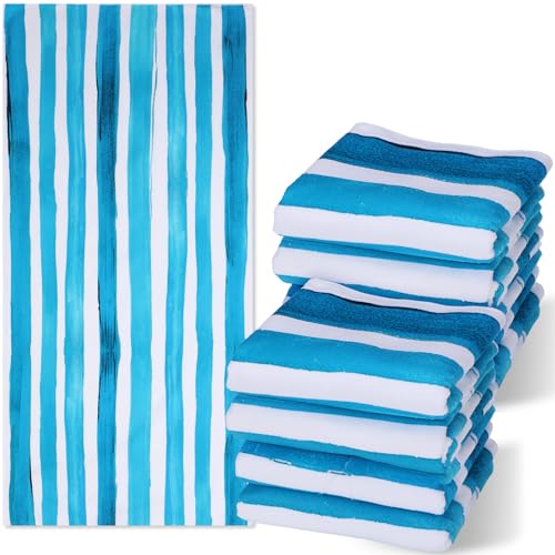 Mixweer 8 Packs Microfiber Beach Towel Bulk 60 x 28 Inch Sand Free Travel Large Microfiber Pool Swim Multi Style Beach Towel Blanket for Adult on Vacation Accessories (Simple Style) - style: Simple style
