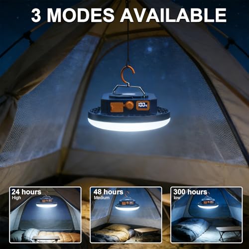 10000mAh 4000LM Flashlight Portable LED Camping Lantern Rechargeable Light 30W with Digital Display and Magnet , IPX5 Waterproof Tent Lights Power Failure Emergency Light for Parents Christmas Gift - size: 30W