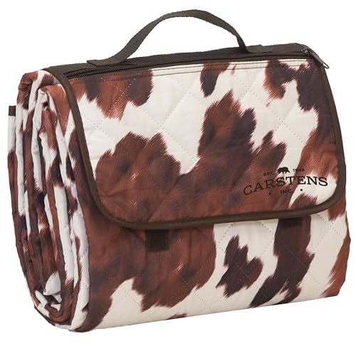 Carstens, Inc. Easy Pack Waterproof Sandproof Picnic Blanket, Lightweight Foldable Outdoor Camping Beach Mat, Large 60"x80", Cowhide - color: Cowhide