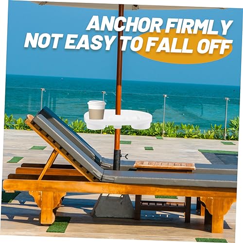 BESPORTBLE Outdoor Umbrella Table Tray for Beach and Patio with Cup Holders Sturdy Plastic Outdoor Umbrella Tray with Snack Compartment