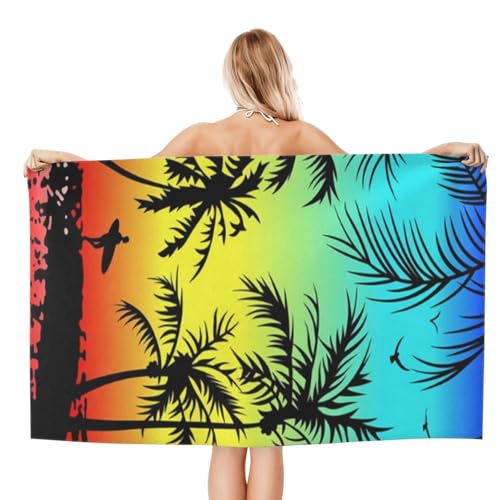 Cute Beach Towel for Women/Men/Adults, Personalized Microfiber Beach Towels Bulk, Quick Dry Beach Towel for Pool, Lightweight Bath Towels Oversized Clearance 30"x 60" - color: Coconut Tree3, size: 30"x 60"