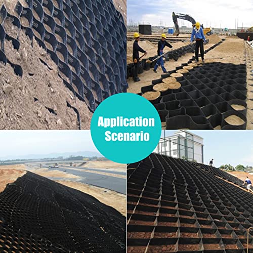 Heavy Duty Geogrid Ground Grid System Honeycomb Gravel Driveway Protection 6x7M s for Landslide Prevention Grass Grid for Driveway and Lawn Use.