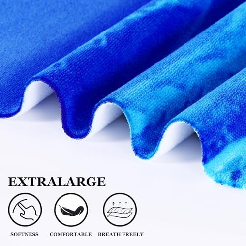 Genovega Oversized Terry Beach Towel 36 x 72 in Soft Extra Large Big Pool Swim Towels for Adults XL Clearance Big Travel Blanket Cruise Vacation Accessories Essentials Lounge Chair Cover Dolphin Sea - color: Blue Dolphin Sea Terry