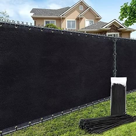 180GSM 4ft x 50ft Fence Privacy Screen Heavy Duty Fence Cover Garden Wall Backyard Black - color: Black, size: 4'x50'