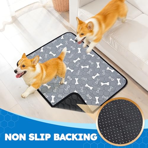 Washable Pee Pads for Dogs, Absorbent Reusable Puppy Pads, Non-Slip & Waterproof Dog Training Mat for Whelping Playpen Crate, Gray 28" x40" - color: Gray, size: 28"x40"-1 Pack