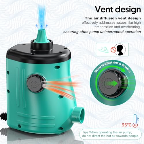 MAACOULD Electric Air Pump for Inflatables: Air Mattress Pump for Balloons Pool Floats Boat for Quick-Fill Inflator/Deflator - 400W 110V AC Inflatable for Gender Reveal Celebration Party Outdoor Home