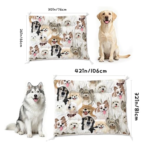 Nttopship Dog Cat Bed Mat Ultra Soft Fluffy Pet Bed Washable Fashion Dog Crate Beds Comfy Comfy Pet Sleeping Pad Suitable for Pet Raised Bed(30"x26") - color: Dog, size: Medium