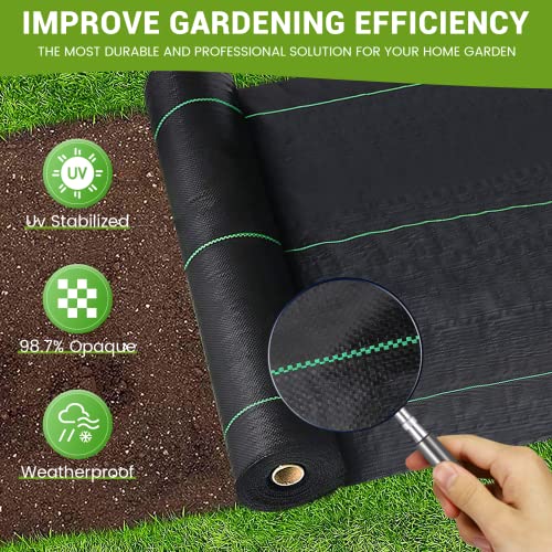 3FT x 300FT Weed Barrier Landscape Fabric Heavy Duty, 3.2oz Gardening Weed Control Mat, Ground Cover Weed Block Gardening Mat, Woven Garden Cloth for Underlayment, Commercial Driveway Fabric - size: 3.2oz-3ft×300ft