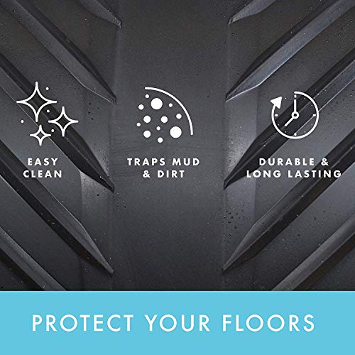 CLIMATEX Indoor/Outdoor Rubber Runner Mat, Door Mat For Floor Protection, 27" X 10', Black (9A-110-27C-10) - size: 120"L x 27"W x 0.1"Th