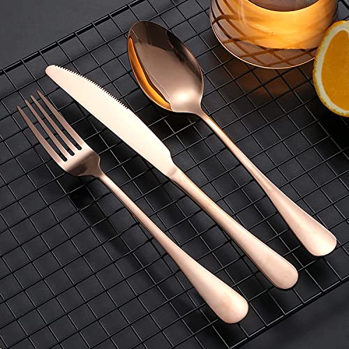 Portable Travel Utensils Set with Case,Reusable Office Flatware Set,Healthy Travel Cutlery Set 3 PCs Stainless Steel Fork, Spoon,Knife Cutlery Ideal for Travel, Lunch Box and Camping (Rose Gold-3PCs) - color: Rose Gold - 3 PCs