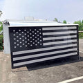 Tentproinc RV Awning Sun Shade Screen 7' X 14' 3'' (American Flag) Black Mesh Sunshade Camper Trailer Awning Shade Screen UV Blocker Completed Kits - color: Flag-Black, size: 7' x 14'3'' -Actual Measurement