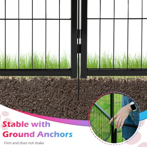 FDW Dog Playpen Dog Pen Dog Kennel 24 Panels 40 Inch Hight Indoor Outdoor Folding Metal Portable Puppy Exercise Pen Heavy Duty Dog Fence for Yard Camping,Black - style: 24 Panels