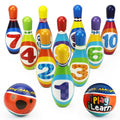 iPlay, iLearn Kids Bowling Toys Set, Toddler Indoor Outdoor Activity Play Game, Soft 10 Foam Pins & Two Balls Playset, Educational, Birthday Party Gift for 18 24 Months, 2 3 Year Old Children Boy Girl