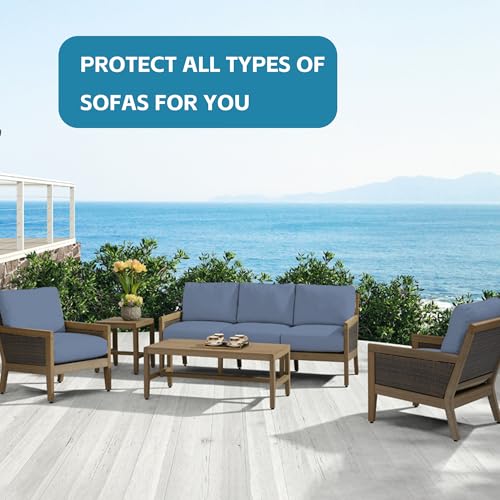 14Pcs Outdoor Cushion Covers, Patio Cushion Covers,Stretch Elastic Slipcovers, Replacement Washable & Reusable Furniture Protector for Patio Couch (Gray-Blue,Cover Only) - color: Gray Blue, size: 14Pcs-Solid color