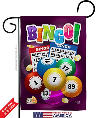 Bingo Garden Flag Interests Game Bunco Night Dice Poker Hobbies Leisure Activity Small Decorative Gift Yard House Banner Double-Sided Made In USA 13 X 18.5 - size: Garden Flag 13" x 18.5" Only