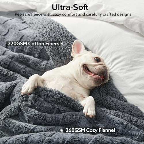 GASUR Waterproof Dog Blankets for Small Dogs, Dog Blanket for Couch Bed, Fleece Pet Blanket for Furniture Sofa Protector, Soft Puppy Throw Blankets for Crate Car Outdoor, Washable, 25"x35",Grey - color: Grey, size: S(25"x35")
