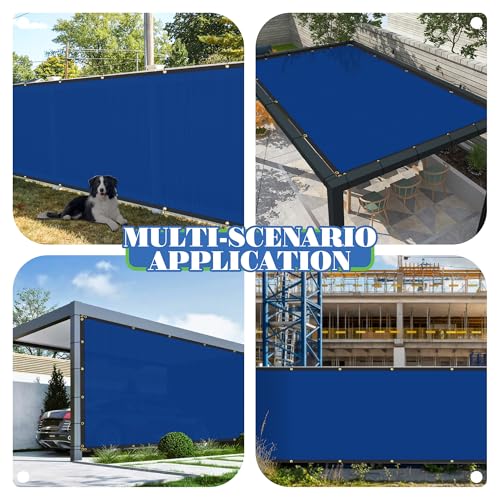 ECOOPTS 6'x2' Privacy Fence Screen Windscreen with Copper Grommets, Fit for Commercial Fence and Residential Garden Outdoor 90% UV Blockage, Cable Zip Ties Included (Blue) - color: Blue, size: 6'x2'