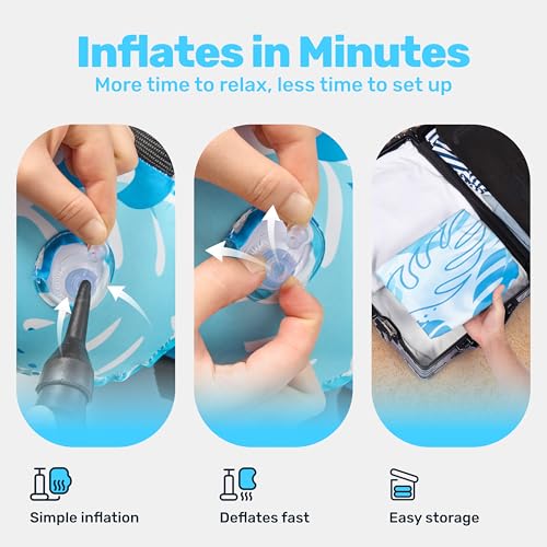 SLOOSH Inflatable Pool Floats Adult,2 Packs Floating Lounge Chairs,Blow up Pool Noodles for Adult Heavy Duty,Floating Chair for Party Summer Water Beach Lake Fun - style: Summer Leaves