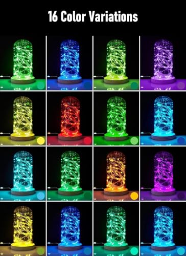 Minetom Color Changing Fairy String Lights: 66 Feet 200 Led Waterproof Twinkle Lights with Remote and Plug and 4 Light Modes for Craft Bedroom Ceiling Wedding Christmas 16 Colors - color: 16 Colors, size: 66 FT