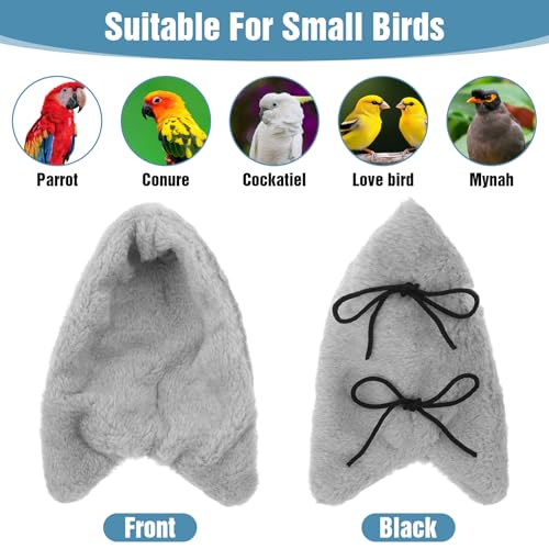 Comfort Corner Fleece Bird Blanket for Cage Cuddle Nest Hanging Warmer Parrot House Cozy Birds Bed Warm Birds Shelter Bed for Cage Hanging Hammock Toy for Greys Parakeet Cockatiel Conure - color: grey