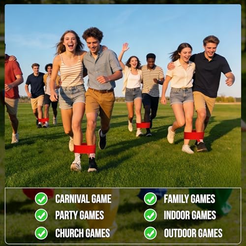 Outdoor Games Kit,Outside Toys,39 Pieces Outdoor Carnival Games,Yard Game,Potato Sack Race Bags for Kids Adults, Egg Spoon Relay Race, 3 Legged Race Bands, Birthday Party Yard Lawn Easter Games