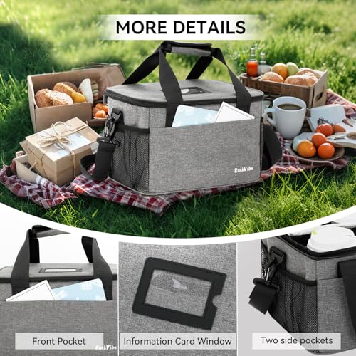 6 Cups Drink Carrier for Delivery, Reusable Cup Holder with Handle, Insulated Collapsible Drink Carrier, Adjustable Dividers, Shoulder Strap, Portable Cooler Tote Bag for Delivery, Travel, Car (Grey) - color: Grey