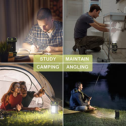 AlpsWolf 2 Pack Camping Lantern Rechargeable, LED Camping Flashlight, 4800 Capacity, 8 Modes Portable Camping Light for Emergency, Hurricane,Hiking, Power Outages, Camping Essentials - style: Green-2pack