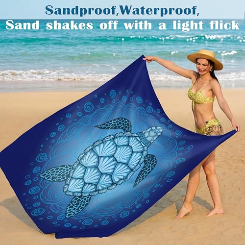 Famstar Beach Blanket Oversized Extra Large 78" X 81",Waterproof Sandproof Beach Blanket 1-7 Adults Lightweight Durable for Travel Camping Hiking Picnic - color: Turtle, size: 78" X 81"